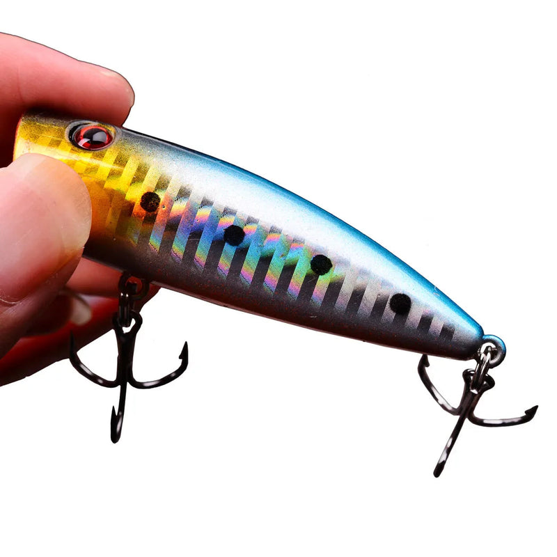 Kit de Iscas Popper   | 5 Unidades (Para Pesca em Superfície)