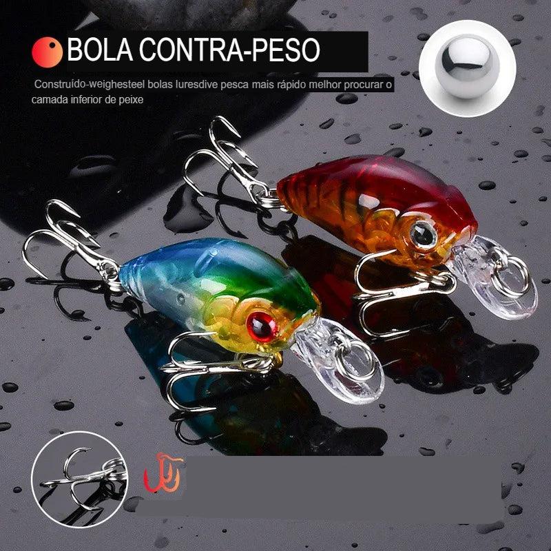 Iscas Crankbait   | Kit Com 8 Unidades | Meia Água e Profundidade