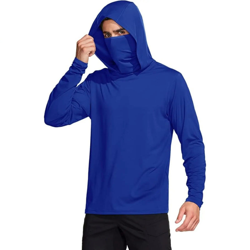 Camisa Masculina Com Capuz UPF 50+ Manga Longa para Pesca
