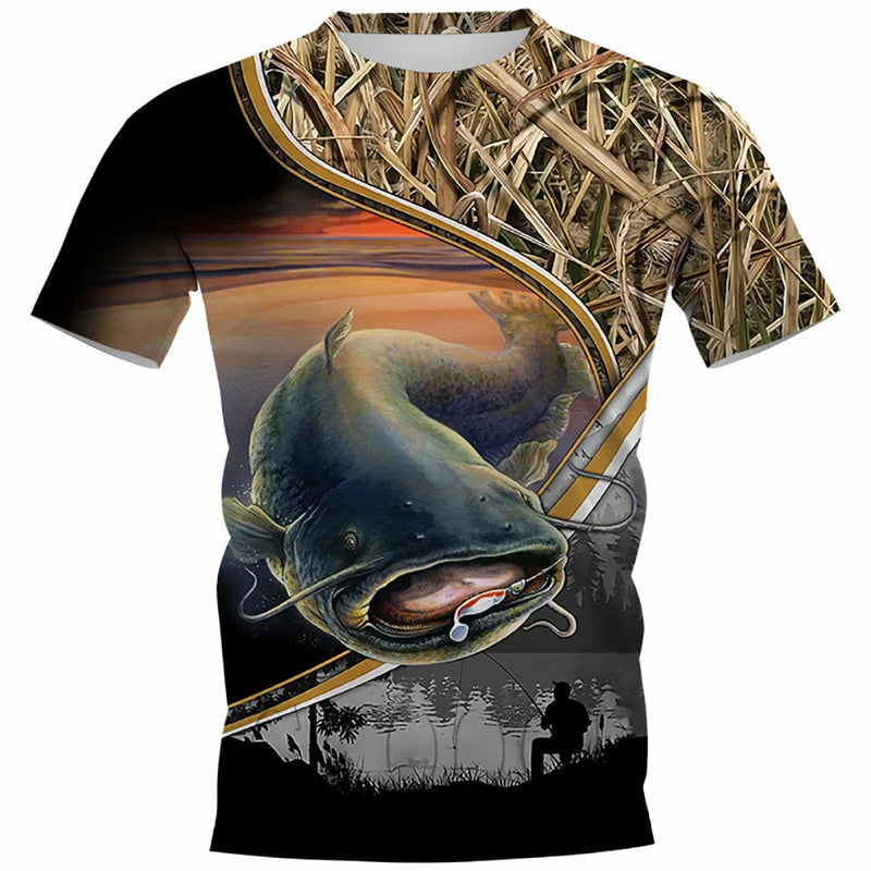 Camisa de Pesca com Secagem Rápida e Estampa de Pesca