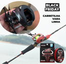 Kit Carretilha Seasir Cast xZ + Vara Biutifu + Linha Seasir| BLACK FRIDAY
