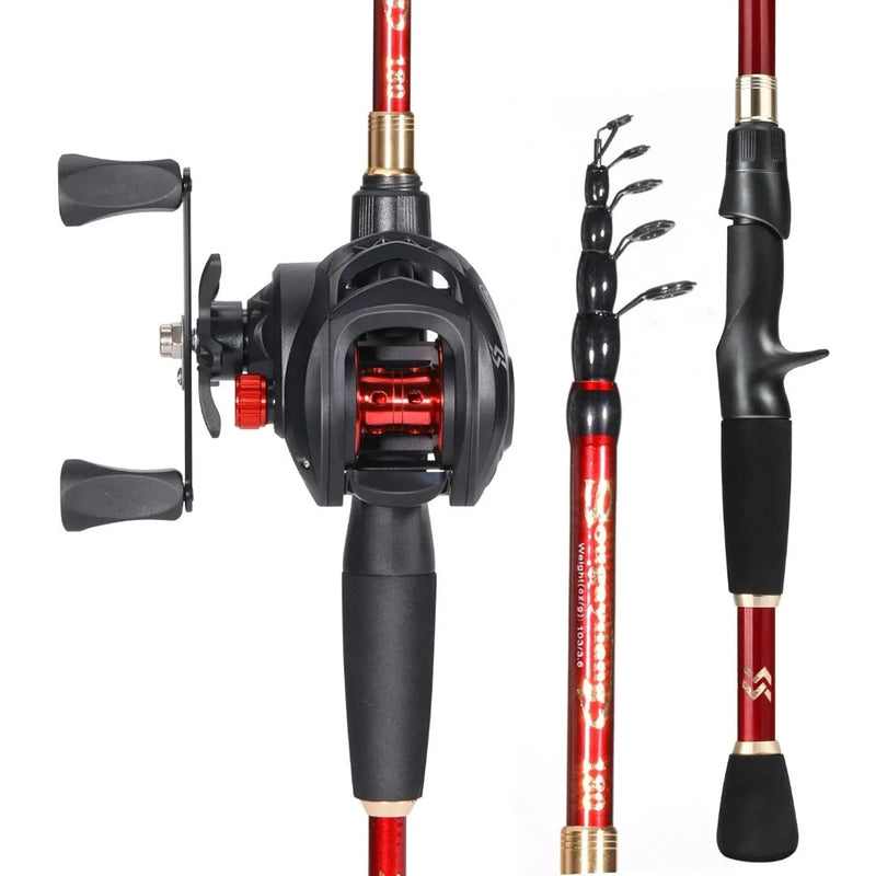 Kit Carretilha com Vara de Pesca Profissional
