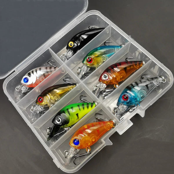 Iscas Crankbait   | Kit Com 8 Unidades | Meia Água e Profundidade